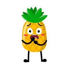 Cute Hand Drawn Scared Pineapple