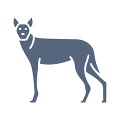 Indian wolf color flat icon for digital and print projects.