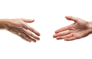 Close-up of two hands shaking