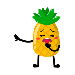 Cute Hand Drawn Pineapple yuck disgusted