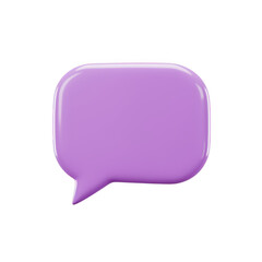 Purple speech bubble icon isolated on transparent background