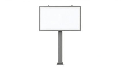 Obraz premium Blank gray billboard with a white screen for advertising mockups, isolated on a clean white background