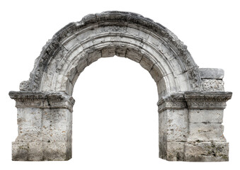 Ancient stone archway, weathered and worn, showing intricate construction