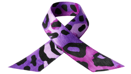 Purple ribbon with a leopard print pattern (1)