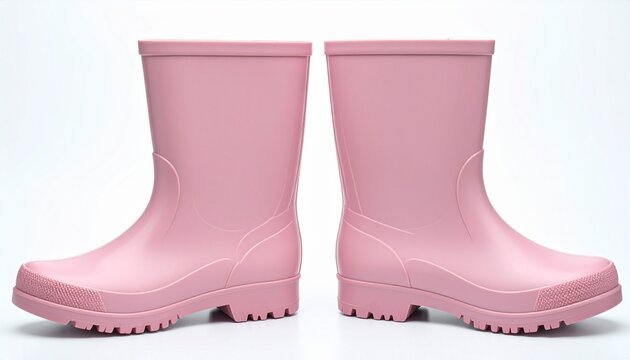 pink rubber boots isolated