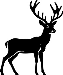 Deer Silhouette Symbol in Clean Minimal Style