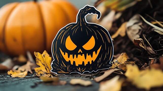Die-cut Halloween sticker with character expressing deep sense of unity