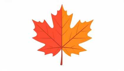 Vibrant maple leaf with fall color gradient for autumn designs and seasonal promotions