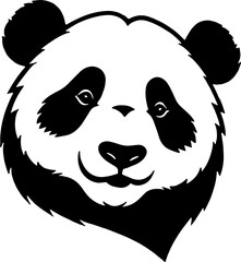 Minimalist Panda Head Icon for Wildlife and Nature Branding