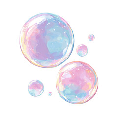Pastel-hued soap bubbles, iridescent and colorful