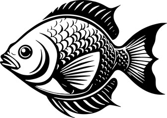 Fish Silhouette Symbol in Clean Minimal Style