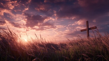 cross at sunset