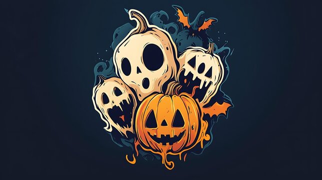 Halloween character die-cut sticker showing deep emotional unity