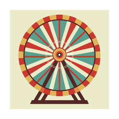 Obraz premium Colorful Ferris wheel illustration on light background