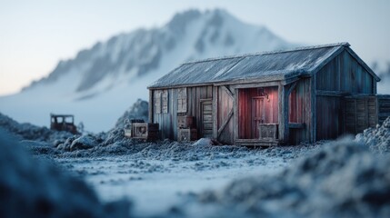 Mountain cabin winter