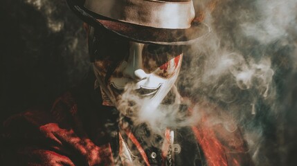 Mysterious person smoke