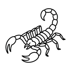 Stylized outline of a scorpion in a defensive pose