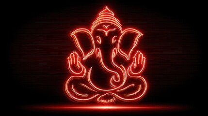 Fototapeta premium Vibrant Celebration of Ganesh India Cartoon Art Festive Atmosphere Colorful View Hindu Deity Concept