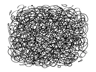 Abstract chaotic tangle of dark lines and specks