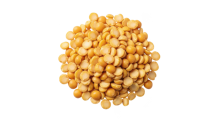 Pile of dried yellow split peas on a background food