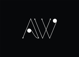 AW Logo Design Vector. Elegant Monogram Logo Design
