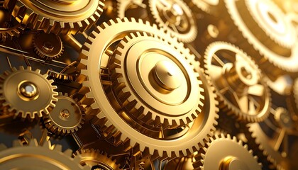 Golden Gears Mechanism Closeup.