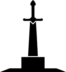 Excalibur The Sword in the Stone Clean Vector Silhouette