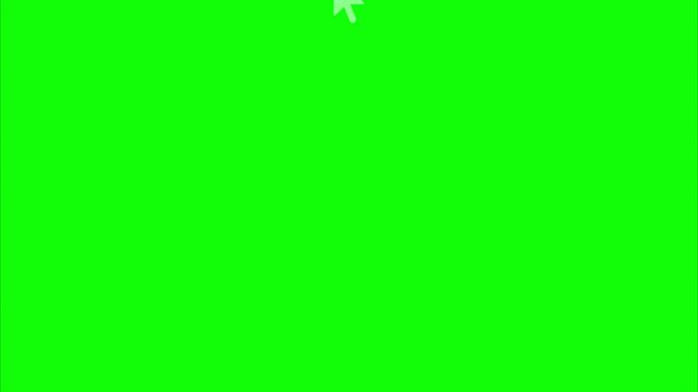 white Mouse Cursor Click With Ripple Animation on green screen 4k Video