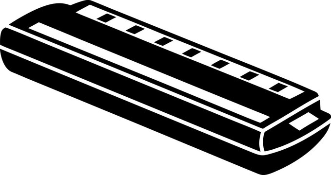 black harmonica icon clip art preview