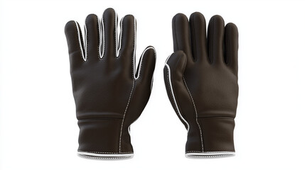 Obraz premium 3D realistic heavy bike riding leather gloves pair (clean modern detail, white isolated background