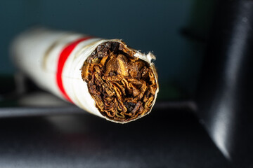 Close Up of Cigarette Tobacco Macro Detail