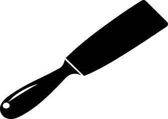 Putty Knife Silhouette Vector Illustration Black and White