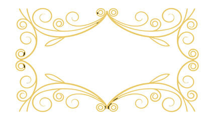 Obraz premium golden floral frame border design isolated on white background for invitation card decoration and luxury template r Artwork