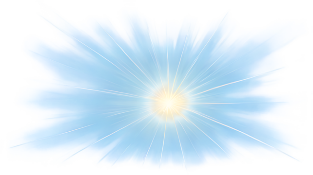 Abstract bright blue light rays bursting from a central point against a dark background