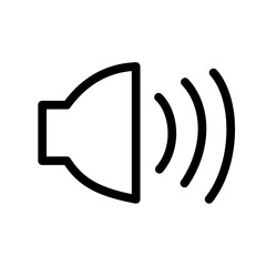 Speaker or loudspeaker device icon on white background.