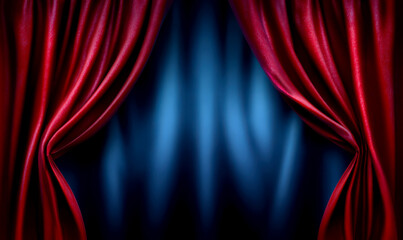 Fototapeta premium Elegant Red Velvet Curtain Background