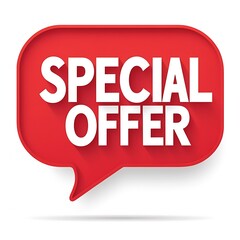 Sale promotion poster design with glossy red bubble shape and white typography text special offer isolated on clean background for online advertising, holiday deals, clearance shopping, and marketing