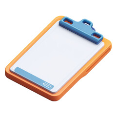 Fototapeta premium 3D illustration of an orange clipboard with a blank white sheet