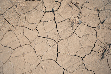 Cracked Desert Ground in Bardenas Reales, Spain - Symbol of Drought and Climate Change