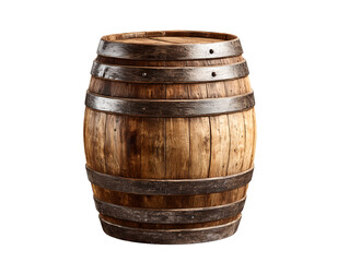 Fototapeta premium wooden whisky barrel on transparent background