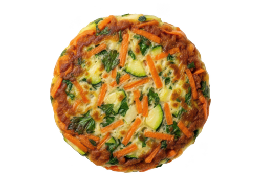 Round Vegetable Fritter with Carrots Zucchini and Parsley on image