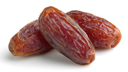 Fresh Date Fruit Isolated on White Background for Food Photography and Health Promotion