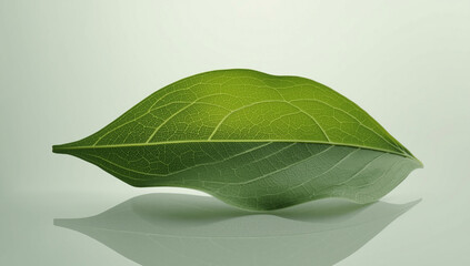 green leaf on a white background