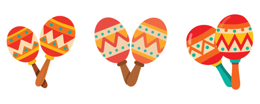 Celebrate vibrant Cinco de Mayo with these festive, colorful maracas ready for a lively fiesta celebration