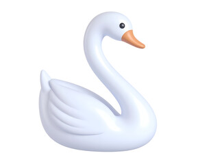 Obraz premium 3D Render White Swan Illustration