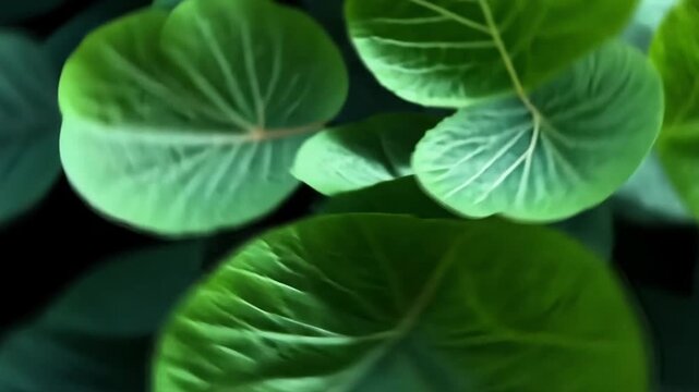 Animation of many green clover leaves growing lush