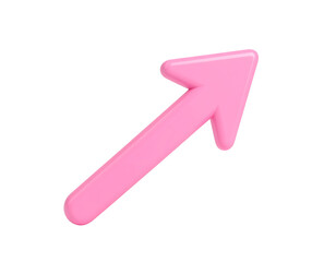 A vibrant three-dimensional pink arrow points diagonally upward, symbolizing progress, growth, and positive direction.