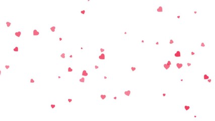 Heart emoji. Falling like emojis animation overlay isolated on white background 4K stock video, Falling Red Hearts Animation for Valentine's day Greeting Romantic love video - Powered by Adobe