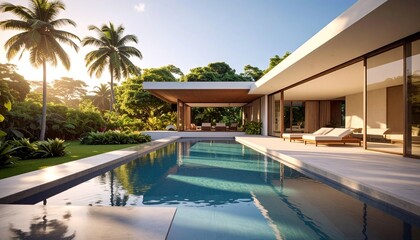 A new, luxury residential villa with a modern architectural design