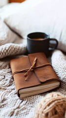 Fototapeta premium Work from home environment with cozy elements, perfect for remote work promotion or productivity content